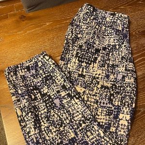 Navy blue and white pattern soft pants